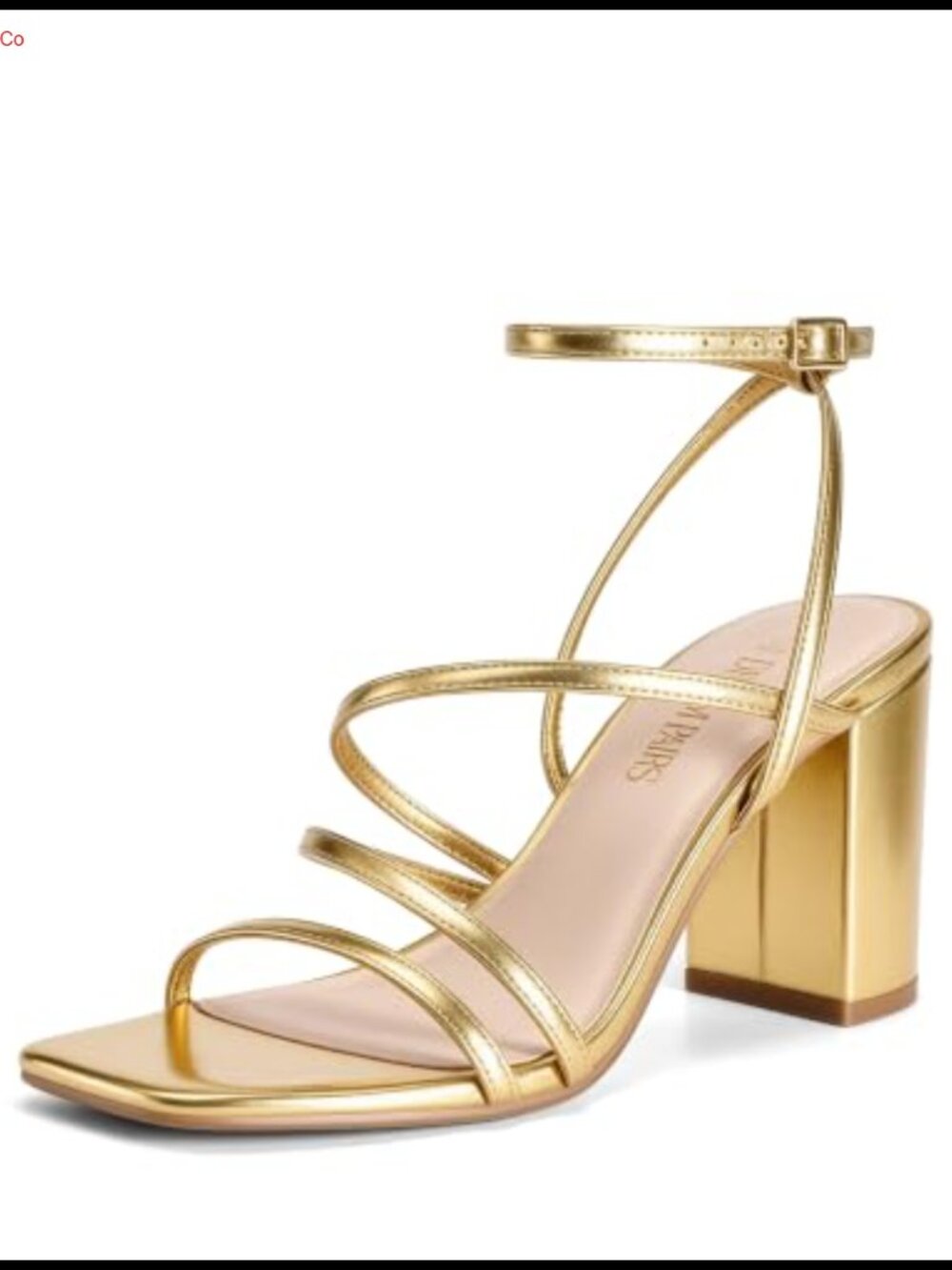 Women's Chunky Block Heel Square Toe Sandals Faux Leather